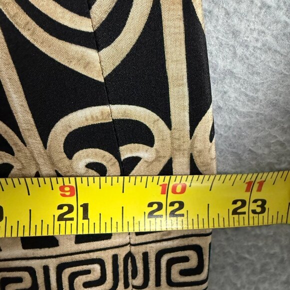 Vintage Talbots 16 100% Silk Midi Skirt Black Beige Geometric 35 x 36 Lined - Picture 9 of 10